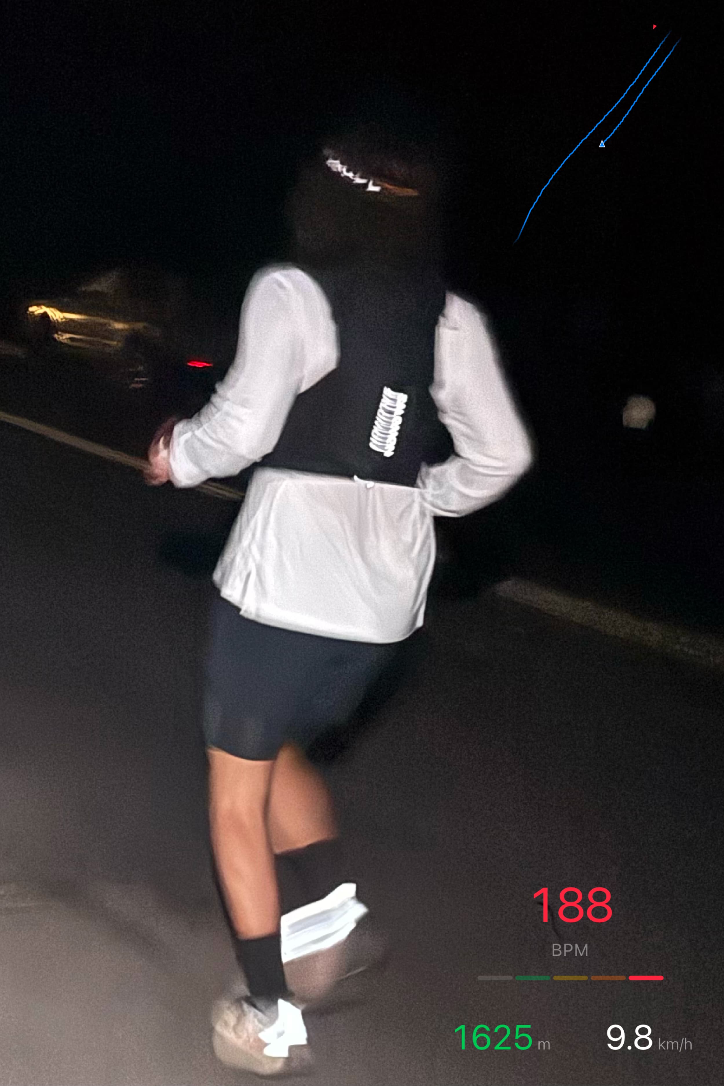 Cyclist with data overlay