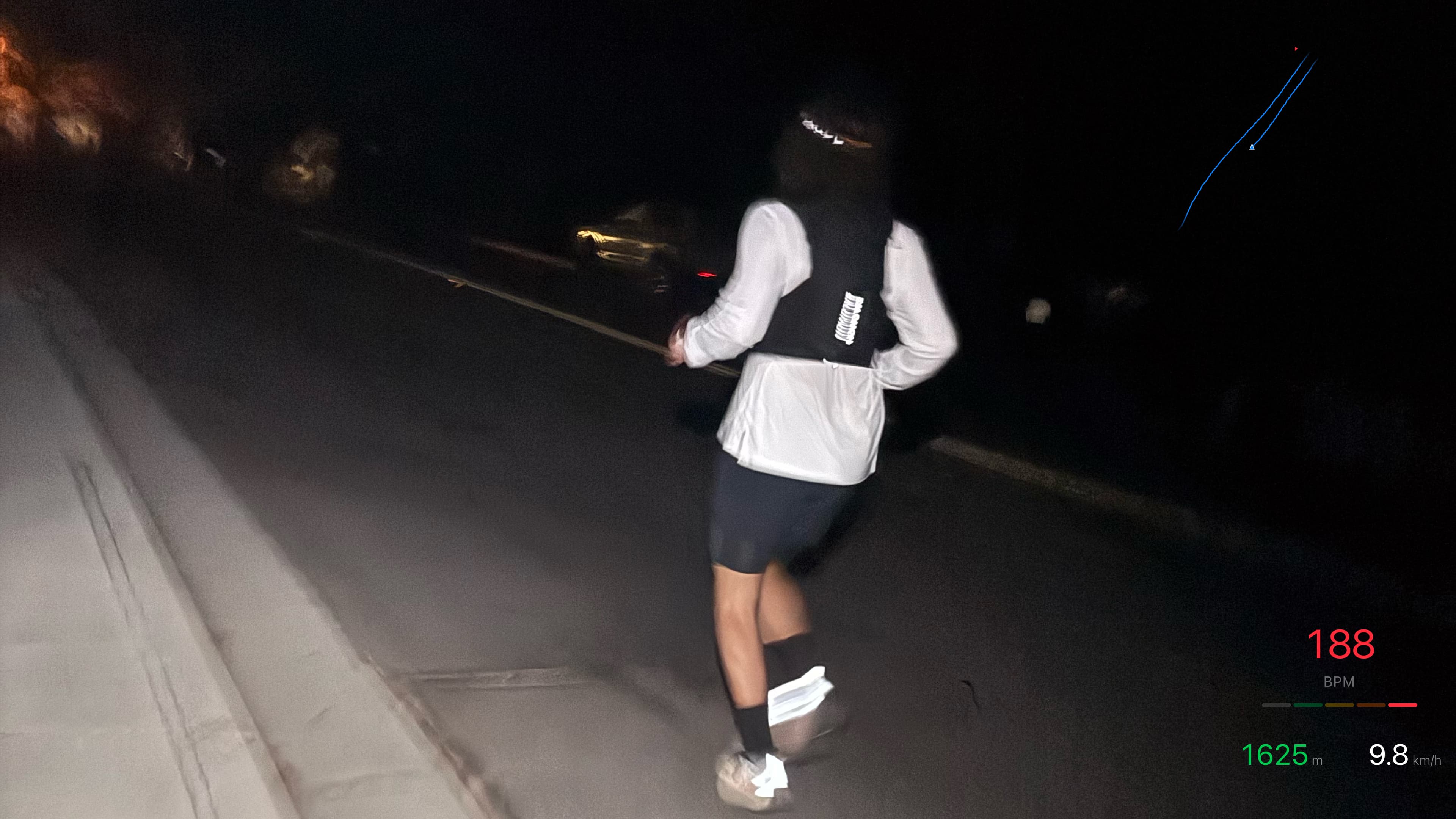 Cyclist with data overlay